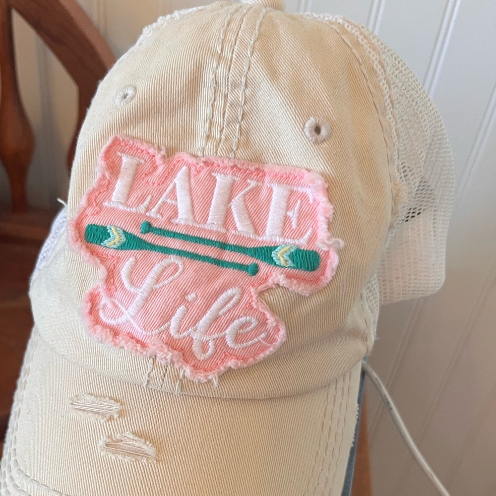 “Lake Life” Rustic Trucker Hat